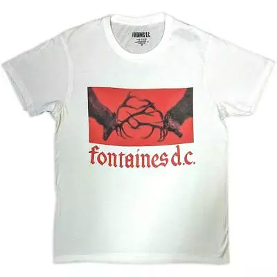 Buy Fontaines D.C. 'Gothic Logo' (White) T-Shirt NEW OFFICIAL • 16.79£