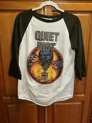 Buy Vintage 80's Quiet Riot Alive N Well Heavy Metal Band Tour Raglan Shirt Large • 629.05£