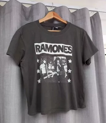 Buy H&M Divided The Ramones Band Grey Cotton Basic Boxy T-Shirt Size L 14 16 VGC  • 2.95£
