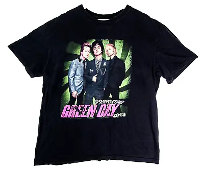 Buy Green Day 99 Revolutions Tour Band T-Shirt Tee Vintage 2013 Men's Size XL Black • 19.83£