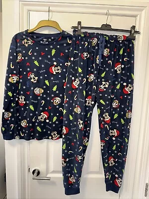 Buy Primark Disney Christmas Pyjamas Navy Velour Minnie Mickey Mouse Size XS / S • 5.99£