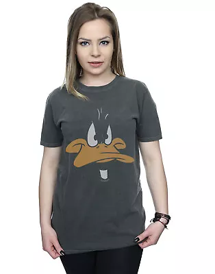 Buy Looney Tunes Women's Daffy Duck Big Face Washed Boyfriend Fit T-Shirt • 19.98£