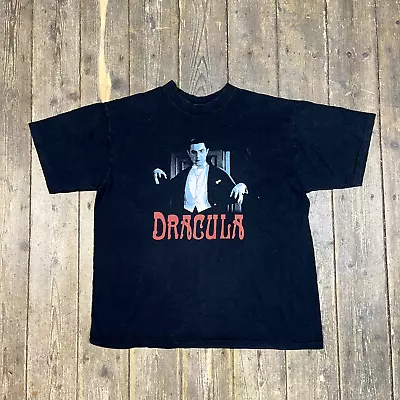 Buy Dracula T-Shirt Mens Horror Movie Graphic Single Stitch Tee, Black 2XL • 100£
