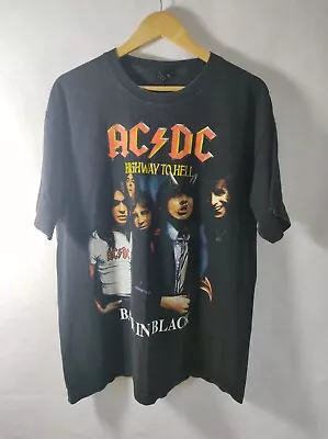 Buy Mens ACDC Highway To Hell Back In Black T-shirt UK XL Rock Top Rock Band Goth  • 24.95£