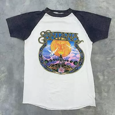 Buy Vintage 1979 70s Carlos Santana Raglan 3/4 Sleeve Album Tour Band Tee Shirt • 116.70£