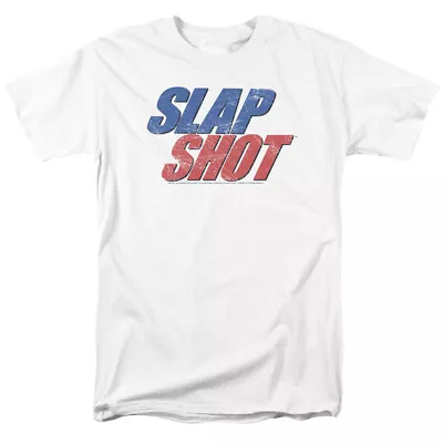 Buy Slap Shot Blue And Read Logo T Shirt Mens Licensed Movie Tee Reggie Joe White • 16.33£