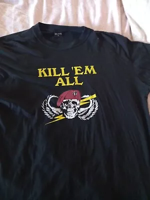 Buy Kill 'Em All T.shirt Black Special Forces Paratrooper Vietnam Size Large Army • 11.99£