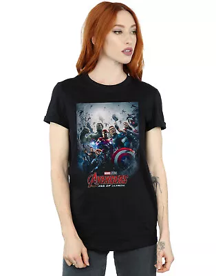 Buy Marvel Studios Women's Avengers Age Of Ultron Poster Boyfriend Fit T-Shirt • 13.99£