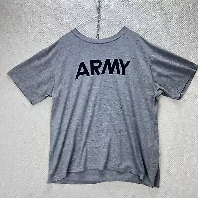 Buy US Army T-shirt Mens L Large Grey Marl  Issued Condition Back Printed Soffe • 12.99£