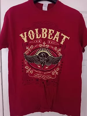 Buy Official Volbeat T-shirt - Red, Size Medium - Rare Winged Cowboy Skull Print • 12.95£