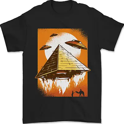Buy UFO Pyramid Alien Flying Saucer Mens T-Shirt 100% Cotton • 8.49£