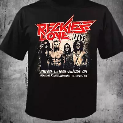 Buy Vintage Reckless Love Band Live T-shirt Black Unisex Short Sleeve S-5XL JJ2389 • 20.39£