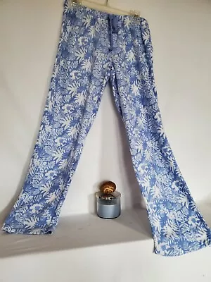 Buy Blue Fair Isle Snow Flake Print Polyester Pajamas Lounge Pants Wm's Sz. Med 🦕❄️ • 11.67£