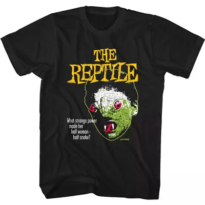 Buy Hammer Horror The Reptile Face Black Adult T-Shirt • 15.86£