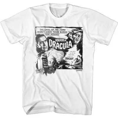 Buy Hammer Horror B And W Horror Of Dracula White Adult T-Shirt • 16.78£
