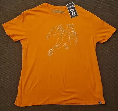 Buy Pokemon 25th Anniversary Orange Charizard T-Shirt Size 2XL New With Tags • 18.32£