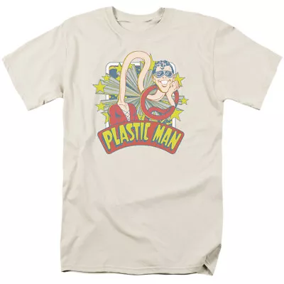 Buy Plastic Man Stars T Shirt Mens Licensed Batman DC Comics Tee Cream • 16.30£