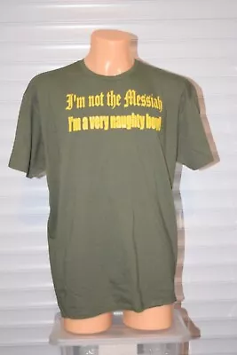 Buy I'm Not The Messiah, I'm A Very Naughty Boy! Green T-shirt Size XL Monty Python • 9.99£