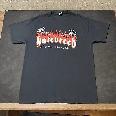 Buy Vintage Hatebreed Shirt Burn The Lies Victory Records Men XL Merauder Mace Flame • 107.17£