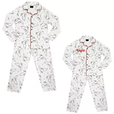 Buy Girls Harry Potter Personalised Pyjamas Fleece Button Owl Hogwarts Pyjamas • 15.99£