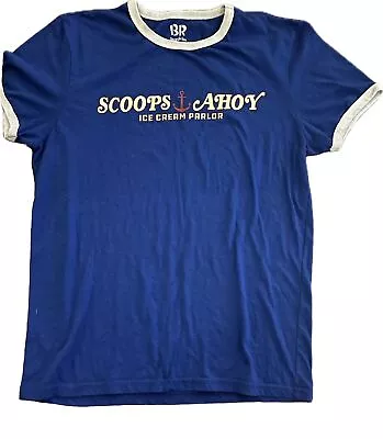 Buy Stranger Things Baskin Robbins Scoops Ahoy Mens Medium Short Sleeve Blue T-Shirt • 16.80£