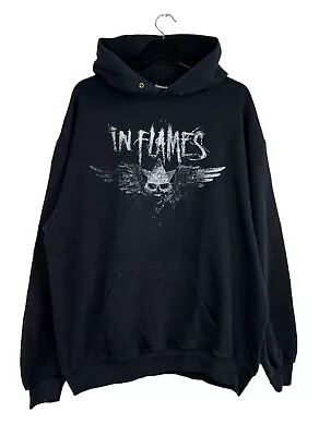 Buy Vintage In Flames Metal Band Hoodie Black Size XL • 67.22£