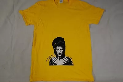 Buy David Bowie Cross Hands Ziggy Stardust Face Yellow T Shirt New Official • 10.99£