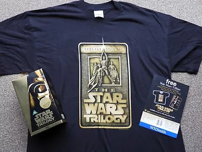 Buy Vintage Star Wars T-Shirt NEW - Trilogy 1997 Special Edition  + VHS TRILOGY • 48.99£