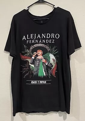 Buy Alejandro Fernández Amor Y Patria 2022 Tour Spanish Concert T Shirt Large Black • 18.66£