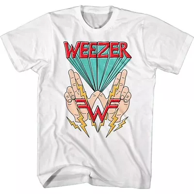 Buy Weezer Band Men's T Shirt  W Hand Sign Graphic Tee  90s Alt Rock Concert Tour • 8.39£