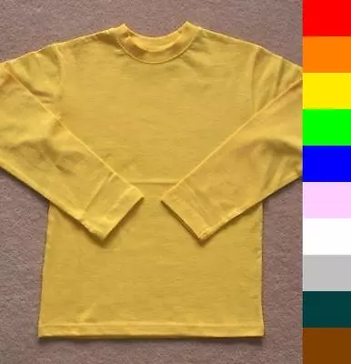 Buy BNWT Boys/girls Plain Long Sleeve T-shirts 10 Colours • 6.29£