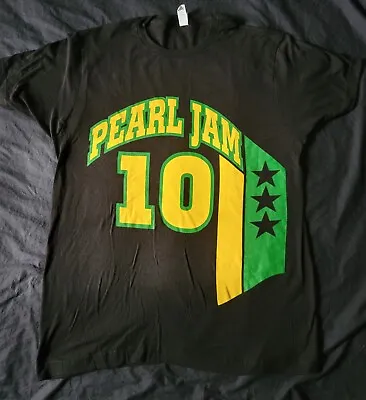 Buy Pearl Jam 2024 10 TEN CLUB Green  T-shirt Unisex LARGE Green Yellow Dark Matter • 52.18£