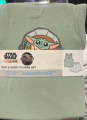 Buy Disney Mandalorian Baby Yoda Vest & Shorts Pyjama Set UK Size 4-20 2XS-XL • 19.99£