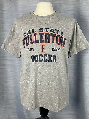 Buy California State Fullerton Soccer Adult Large Gray T-Shirt L Champs Champion Cal • 11.67£