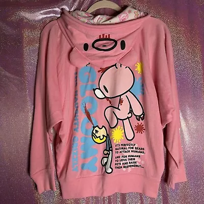 Buy Gloomy Bear The Naughty Grizzly & Pity Graphic Character Pink Zip Up Hoodie • 177.37£