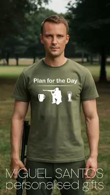 Buy Plan For The Day Coffee Shooting Beer T-Shirt Funny Hunting Shirt Humorous Tee • 14.95£