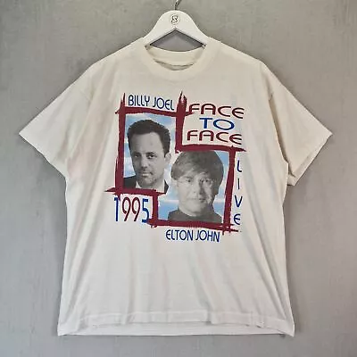 Buy Billy Joel And Elton John T-Shirt Medium White Face To Face Tour 1995 • 64.99£