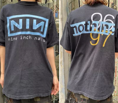 Buy Nine Inch Nails Tour 96 97 Rare Design 2 Sided Black T Shirt Unisex NH9043 • 31.03£
