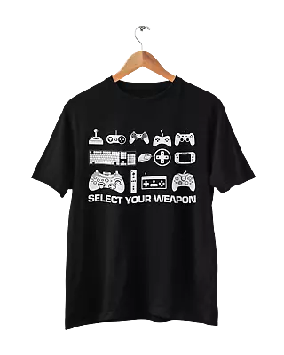 Buy Select Your Weapon Retro Gaming Controllers T Shirt Gaming Classic Gift Idea Top • 9.95£