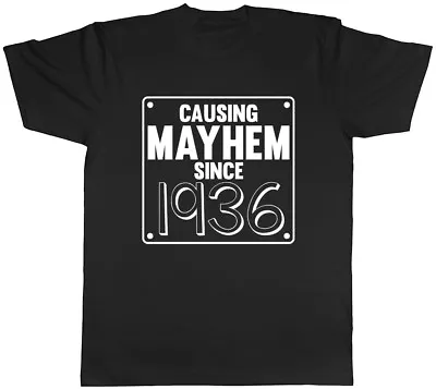 Buy Mens Causing Mayhem Since 1936 Birthday T-Shirt • 8.99£