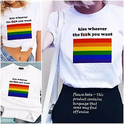 Buy Pride T-Shirt Kiss Love Gay Rainbow LGBT Clothing Love Wins • 9.99£
