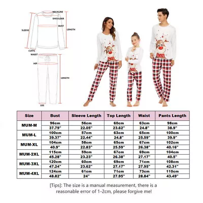 Buy UK Family Matching Christmas Pyjamas Adult Kids Xmas Nightwear Pajamas Pjs Set • 13.99£