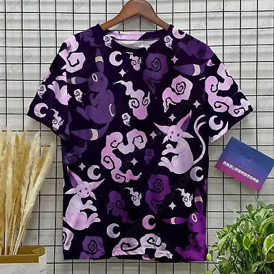 Buy Espeon Umbreon Funny T-shirt Eevee Evolution Purple Design T-shirt Japanese Anim • 22.40£