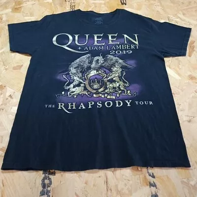 Buy Queen Adam Lambert Rhapsody Tour 2019 T Shirt Black Medium M Mens Summer • 11.99£