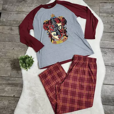 Buy Harry Potter Gryffindor Burgundy Plaid Pajamas, Size X-Large • 16.31£
