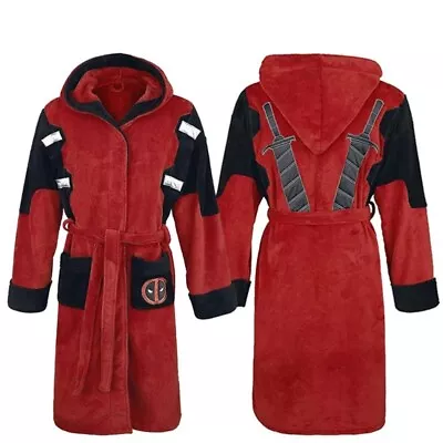 Buy Deadpool Bathrobe | Unisex Warm Hooded Pajamas | Halloween X-Men | Gift • 39.99£