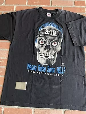 Buy WWF Vintage Stone Cold Steve Austin 316 Shirt XL Raise Some Hell 1998 Skull New • 83.09£