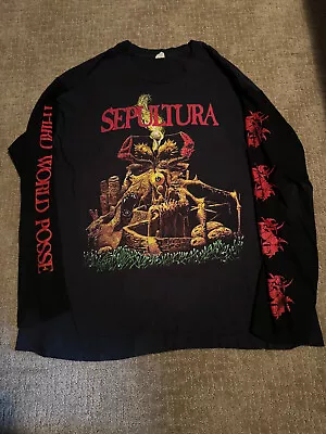 Buy Vintage SEPULTURA Third World Posse 1992 Tour Shirt (PLEASE READ DESCRIPTION) • 233.39£