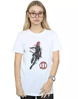 Buy Marvel Women's Avengers Endgame Painted Black Widow Boyfriend Fit T-Shirt • 13.99£