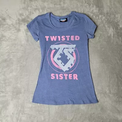 Buy Vintage Junk Food Twisted Sister Top Womens Medium Blue Heavy Metal 80s Shirt • 28.94£